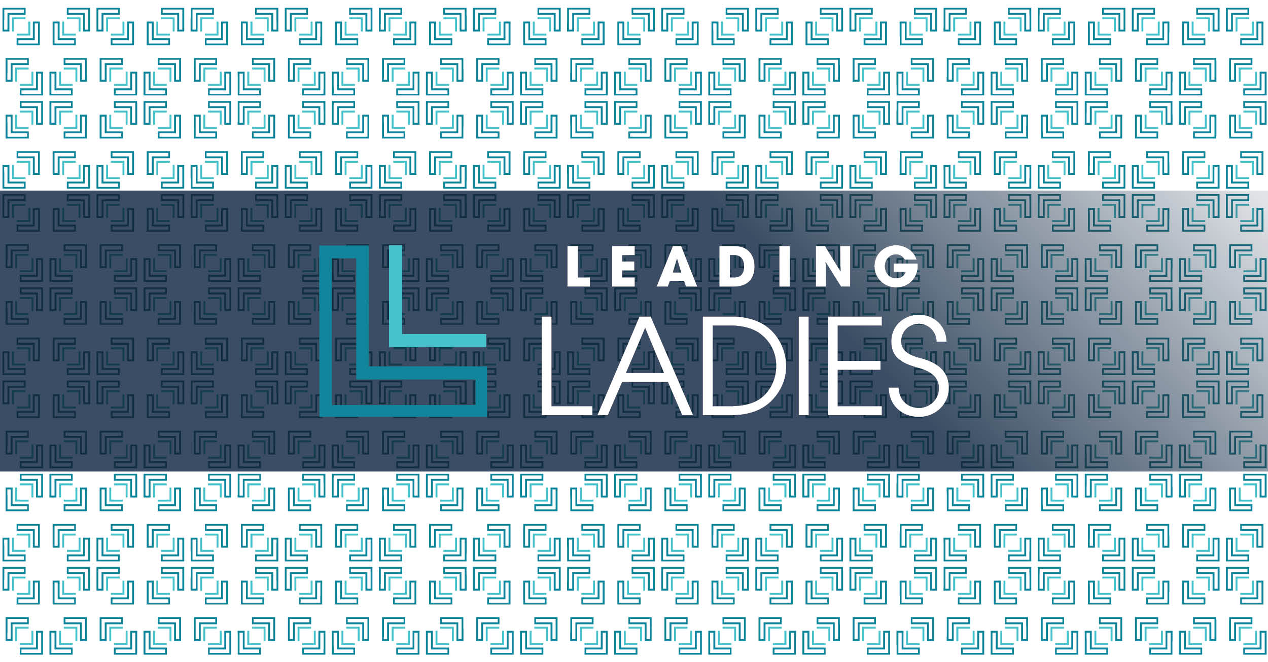 Featured graphic with a North Houston Leading Ladies logo that plays LL using the L of Leading and L from Ladies with a vibrant pattern of blues.